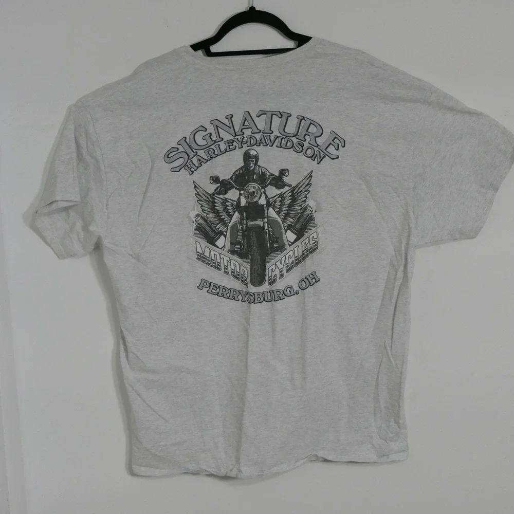 Harley-Davidson Mens T-Shirt XL Gray Perrysburg Ohio Biker Moto Tee Americana